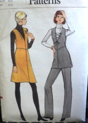 8379 VOGUE 70S A-JUMPER, V TUNIC LACED OR NOT,PANTS PATTERN 10